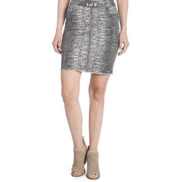 NEW Coco + Carmen Omg Printed Skirt X-Small Snakeskin Pattern Slimming Stretch - Picture 5 of 7